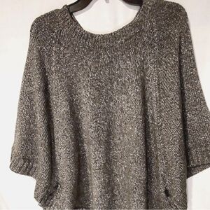 CAbi Metallic Gray Knit Sweater